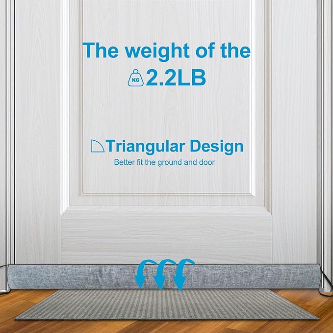 QUOLIX Triangle Under-Door Draft Stopper, 38 Inch Noise Blocker, Weighted - Image 6