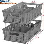 Simple Houseware 2 Tier Bathroom Organizer Tray Pull-Out Sliding - Image 2