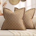 ZWJD Throw Pillow Pillow Covers 20x20 Set of 2 Soft Polyester Textured Pillow by ZWJD