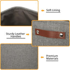 DULLEMELO Grey Storage Baskets for Organizing 2 Pack 16"x12"x12" Fabric Shelf - Image 7