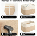 Storage Baskets for Organizing & Shelves, Woven Cotton Rope Organization Bins - Image 7