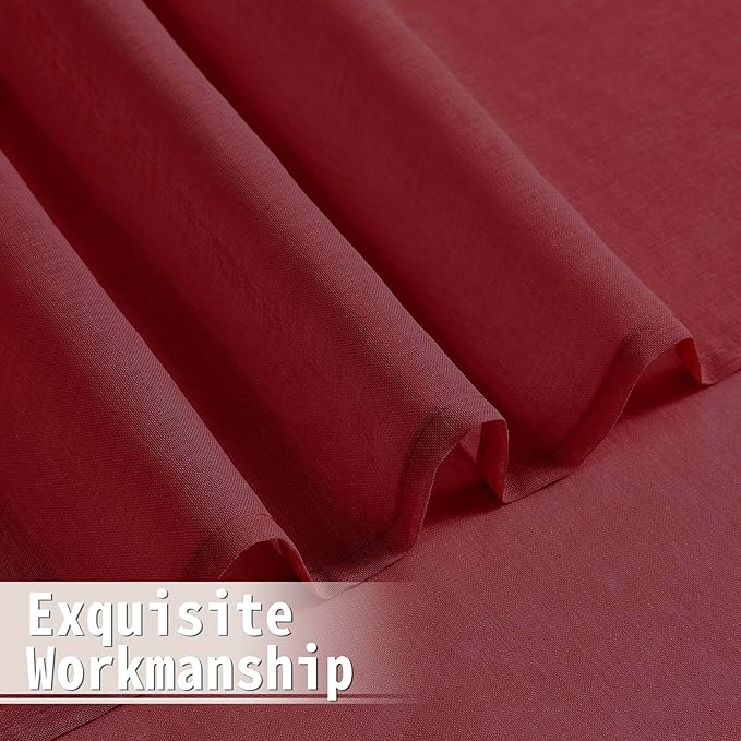 Tollpiz Short Sheer Door Curtain Closet Linen Textured Curtain Sheers Doorway - Image 8