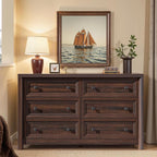 Farmhouse Walnut 6 Drawers Dresser - Image 7