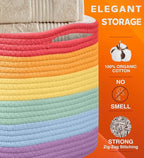 CHAT BLANC Rainbow Cotton Rope Baskets - Image 2