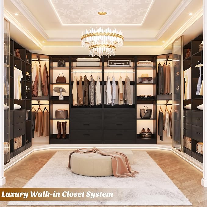 Corner Closet System with 3 Drawers, Corner Closet Organizer System with 13 - Image 2