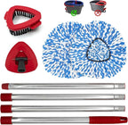Spin Mop Handle, Mop Heads Replacements, Scrubber Mop Head and Mop Base Combo - Image 8