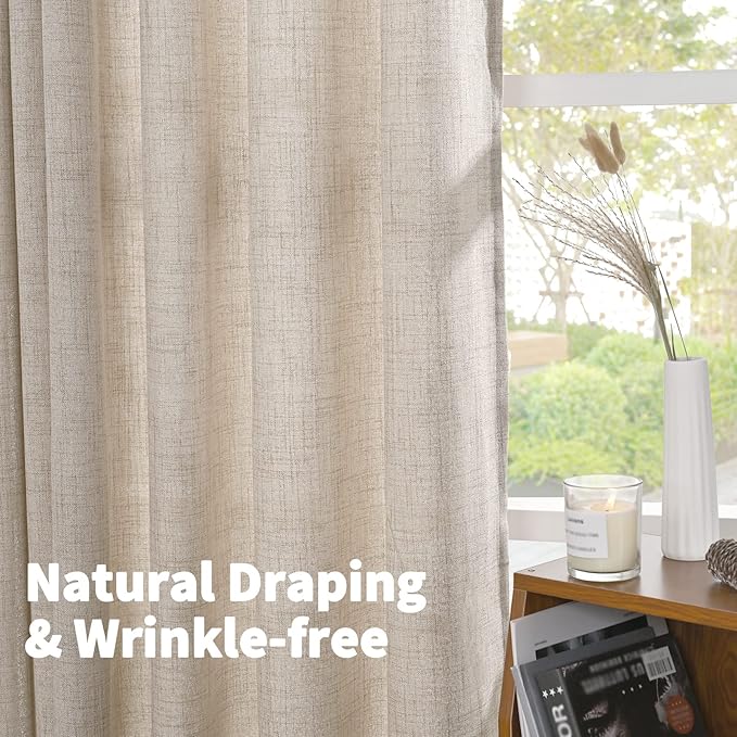 YoungsTex Short Linen Curtains 45 Inch Length - Image 6