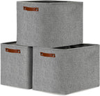 DULLEMELO Large Storage Baskets, 3 Pack Foldable Storage Baskets Bins by DULLEMELO