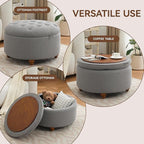 30Inch Round Storage Ottoman - Image 5