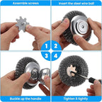 4 Pcs Steel Wool Scrubber with Handle Heavy Duty Metal Pot Scrubber Brush 16 - Image 5