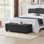 48" Ottoman with Storage, Soft Storage Ottoman Bench - Image 8