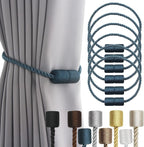 6 Pack Blue Strong Magnetic Curtain Tiebacks Outdoor Elegant Decorative Tie by CurtainTiebacks