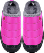 Womens Mens House Slippers Slip on Snow Winter Warm Fully Fur Lined Slippers - Image 6
