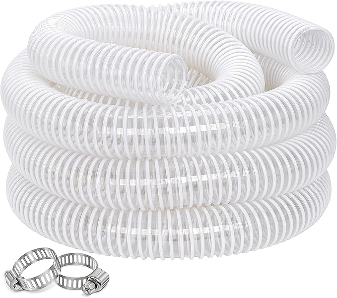 Dust Collection Hose 1-1/2 in × 5 ft Heavy Duty Clear Flexible PVC Reinforced by ZY-hosetube
