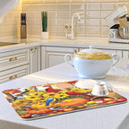 Fall Birds Dish Drying Mat for Kitchen Countertop 18x24 Autumn Pumpkin - Image 6