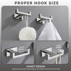 Angle Simple Double Towel Hooks, SUS 304 Stainless Steel Robe Coat Wall Hooks - Image 4
