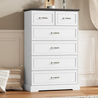 6 Drawer Dresser for Bedroom, Rustic Farmhouse Dresser by Thacuok