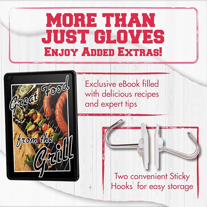 KITCHEN PERFECTION XL Silicone Smoker Oven Gloves - Image 3