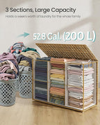 SONGMICS Laundry Hamper with Lid, 52.8 Gallon Synthetic Rattan Clothes Laundry - Image 5