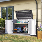 Aoxun Outdoor Storage Cabinet 35 Cu.Ft Outdoor Trash Can Storage Shed by Aoxun