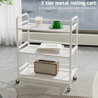 HDANI 3 Tier Metal Rolling Heavy Cart Supports 40 Lbs Per Tier, Rolling Cart - Image 3
