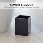 Matte Black Square Small Trash Can, 2 Gallons / 7.5L Garbage Can, Waste Basket - Image 2