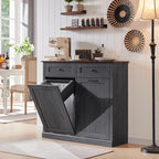 Double Tilt Out Laundry Hamper Cabinet, 20 Gallon Farmhouse Trash Can Cabinet - Image 6