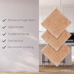 Naroa Copper Scrubbing Pads 3 Pack | 2-Ply Non-Abrasive Metal Mesh Scrubber | - Image 2
