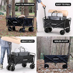 EchoSmile Heavy Duty 350 Lbs Capacity Collapsible Wagon, Outdoor Folding - Image 7