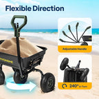 VIVOHOME 4 Cu.Ft 660lbs Wheelbarrow Garden Cart Dump Wagon - Image 8
