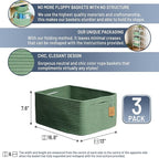 NaturalCozy Storage Baskets 16.8”x13”x7.6” Cotton Rope Woven Baskets - Image 2