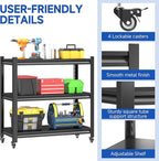 3 Tier Adjustable Garage Storage Shelving, Heavy Duty Utility Rack Shelf Unit - Image 5