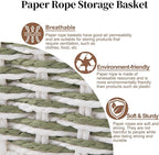 OIAHOMY Toilet Paper Baskets Handmade Paper Rope Decorative Wicker Storage Tank - Image 4