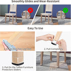 Ezprotekt 24 Pcs Clear Chair Leg Sliders - Image 6
