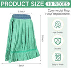 Lallisa 10 Pcs Commercial Mop Head Replacement Tube Microfiber Mop Heads - Image 2