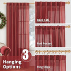 YoungsTex Red Linen Curtains 45 Inch Length - Image 6