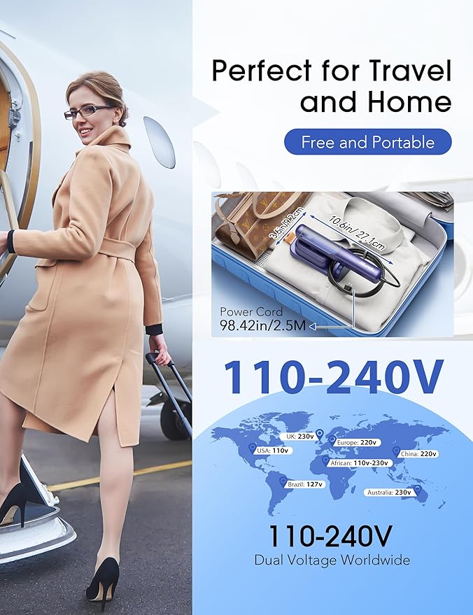 2-in-1 Steamer & Iron for Clothes, 15s Fast Heat-up 1200W Portable Mini Clothes - Image 2