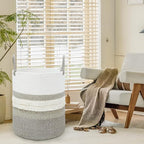 danpinera 79 L Large Laundry Basket, Tall Woven Cotton Storage Hamper - Image 9