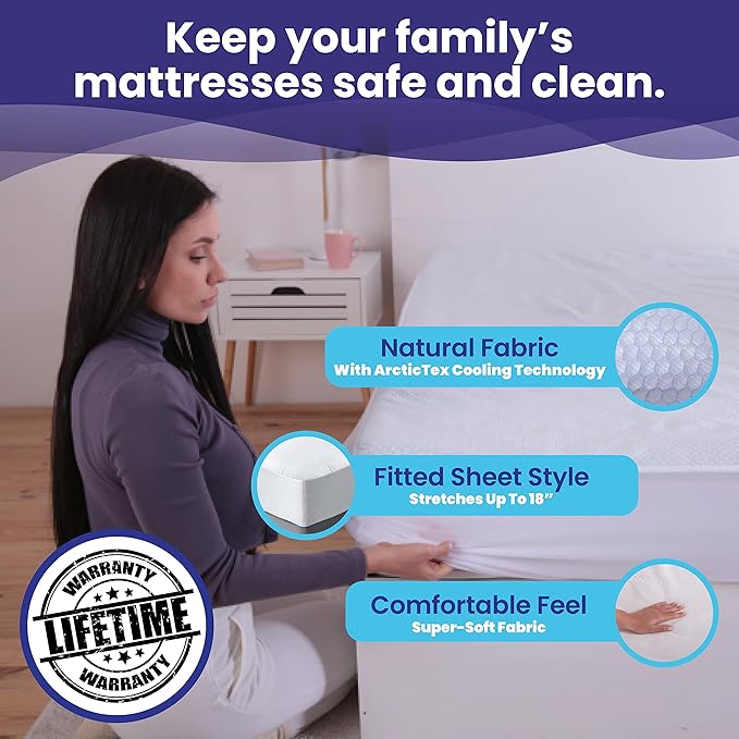 Queen Size Waterproof Cooling Mattress Protector by Slumberfy - Image 3