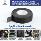 Wire Harness Tape, 0.98＂x 49FT 5 Rolls, Wiring Loom Harness, Self-Adhesive Felt - Image 4