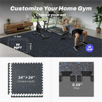 AIRHOP 0.56in Thick 96 Sq Ft Exercise Equipment Mats, 24Tiles Upgraded Rubber - Image 4