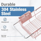 Over the Sink Expandable Dish Drainer Drying Rack In Stainless Steel - Image 3