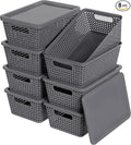 Plastic Storage Baskets With Lid, Storage Bins by Unknown
