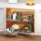 2 Tier Individual Pull Out Cabinet Organizer 19½" W x 21½" D, Heavy Duty - Image 6