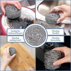 Stainless Steel Scrubber Scrubbing Scouring Pad Sponges Clean Pot Pan and Steel - Image 7