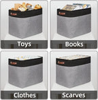 HNZIGE Fabric Storage Baskets Large Cloth Baskets Set of 2, Rectangular Shelf - Image 3