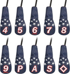 Blue and White Stars Hybrid Iron Head Covers by CRAFTSMANGOLF