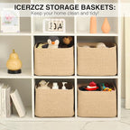 Storage Baskets for Organizing & Shelves, Woven Cotton Rope Organization Bins - Image 6