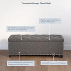 BELLEZE 47" Storage Ottoman, Storage Bench - Image 6