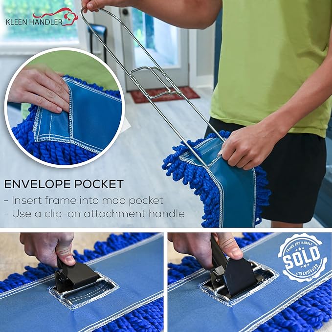 KLEEN HANDLER 24 Inch Microfiber Dust Mop, Medium Washable Commercial, - Image 6
